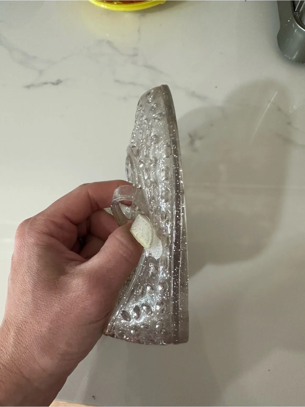 Clear Glitter Jelly Slide Sandals